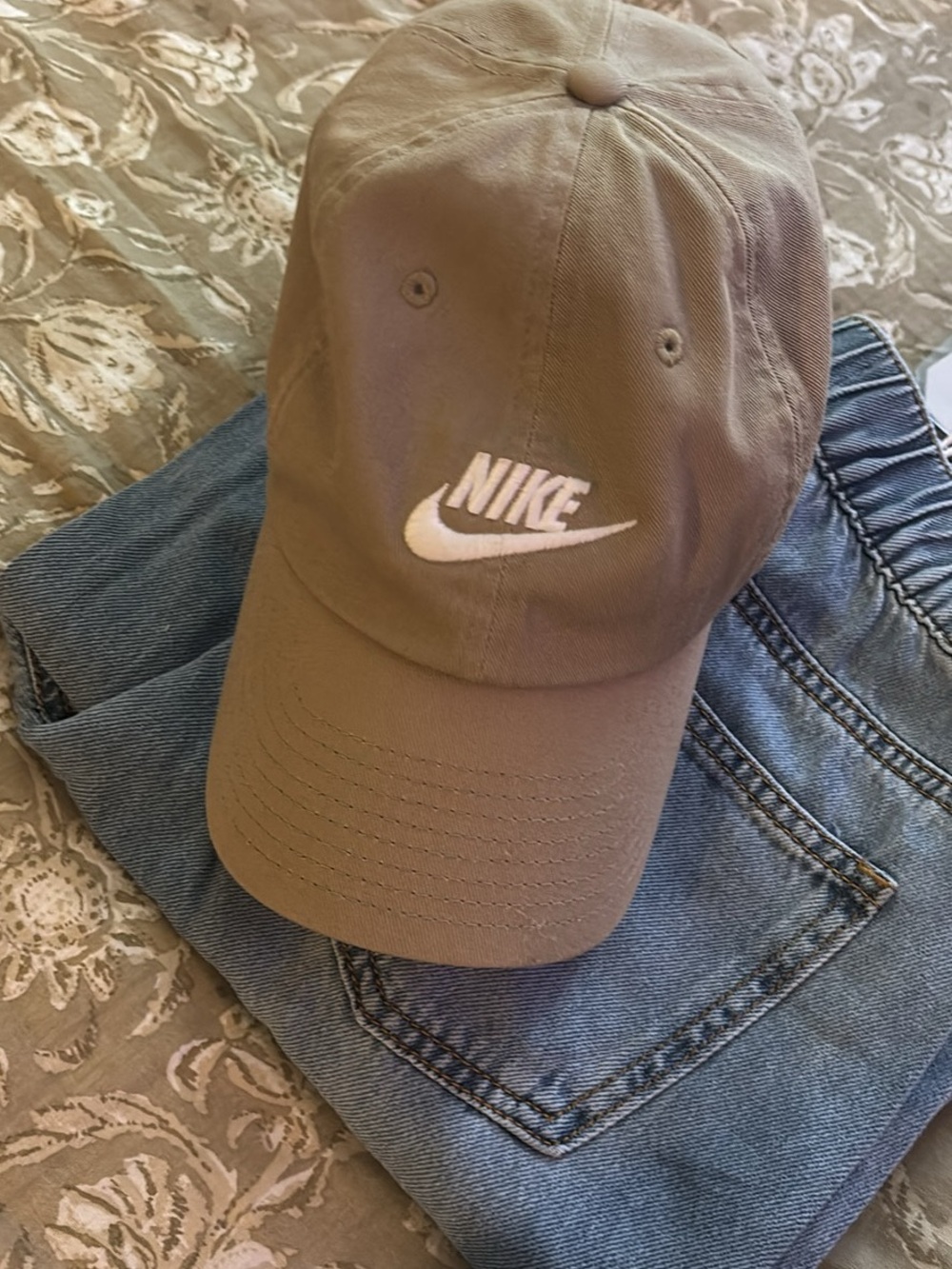 Nike Brown Baseball Cap with White Swoosh
